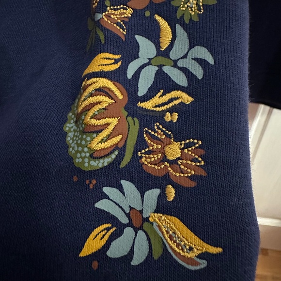 Scotch & Soda Mens Large Relaxed Fit Fleece Graphic Hoodie Black Embroidered NWT - Picture 3 of 12